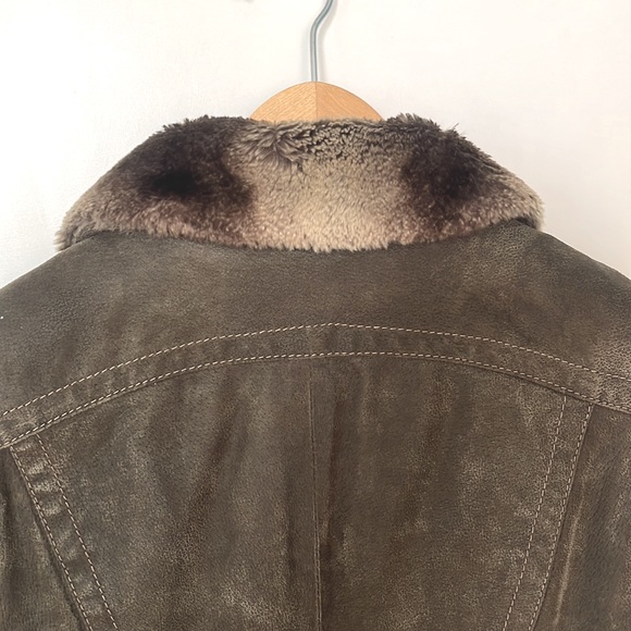 Winter Leather jacket, size 2XS, 2TP extra small, military green colour. - Picture 5 of 11